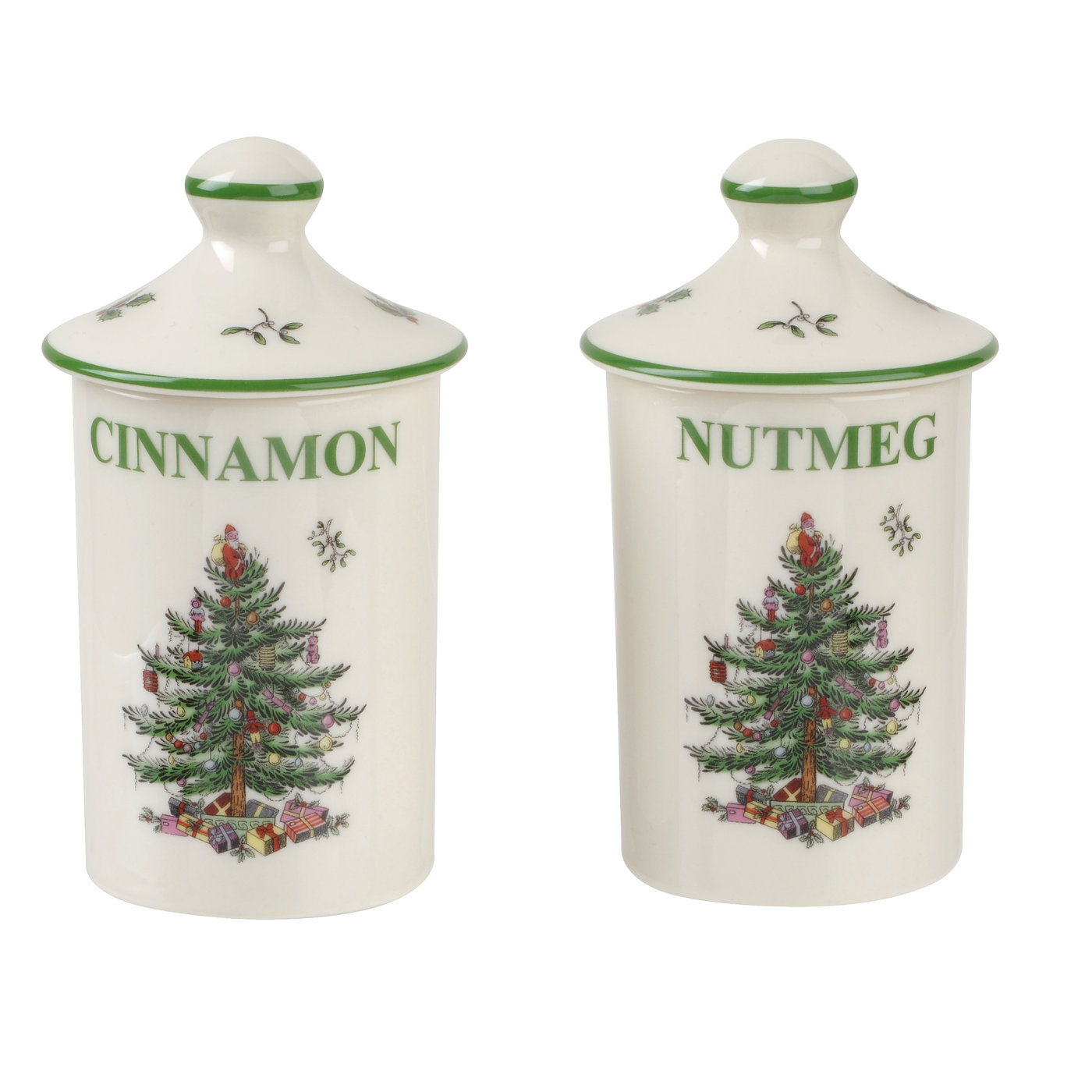 Christmas Tree 4.5 Inch Spice Jars Set of 2 image number null