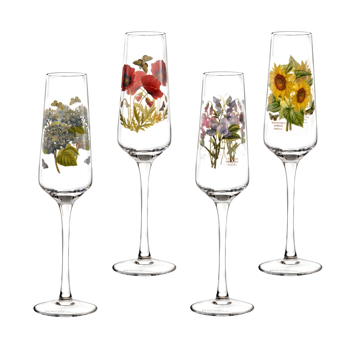 Botanic Garden Champagne Flutes Glasses Set of 4 image number null