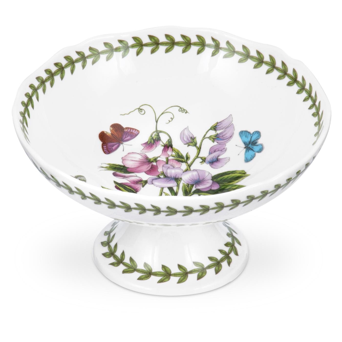 Botanic Garden 7 Inch Scalloped Edge Footed Bowl, Sweet Pea image number null
