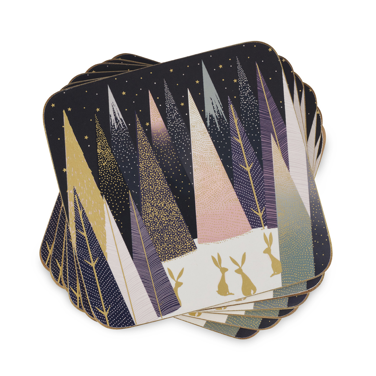 Sara Miller Frosted Pines Set of 6 Coasters image number null