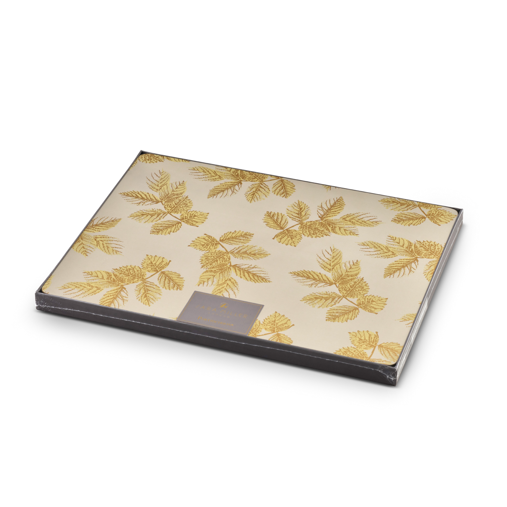 Sara Miller London Etched Leaves Placemats Set of 4 Light Grey - Large Size image number null