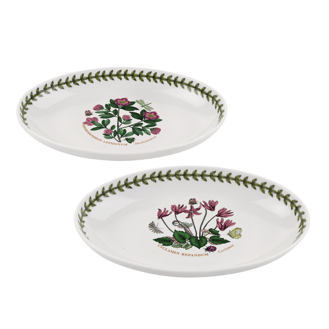 Botanic Garden Set of 2 Oval Dishes, Cyclamen & Rhododendron image number null