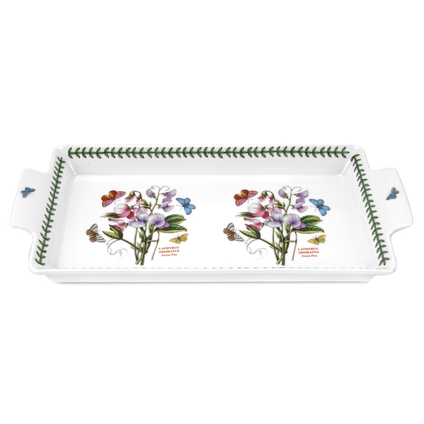 Botanic Garden 14.75 Inch Handled Sandwich Tray, Sweet Pea image number null