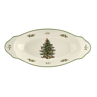 Christmas Tree Handled Serving Platter 15.25 Inch Christmas Tree Handled Serving Platter 15.25 Inch
