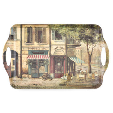 Parisian Scenes Large Melamine Handled Tray