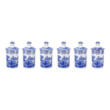 Blue Italian Spice Jars Set of 6 Blue Italian Spice Jars Set of 6