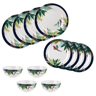 Sara Miller London Parrot 12 Piece Melamine Set