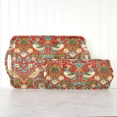 Morris & Co Strawberry Thief Large Tray, Red