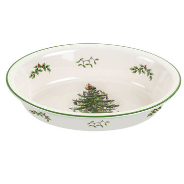 Christmas Tree Oval Rimmed Dish Christmas Tree Oval Rimmed Dish