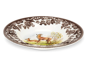 Woodland Soup Plate, Horn Rimmed Deer, Set of 4 Woodland Soup Plate, Horn Rimmed Deer, Set of 4