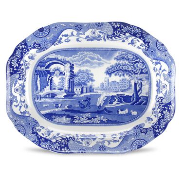Blue Italian 14 inch Oval Platter