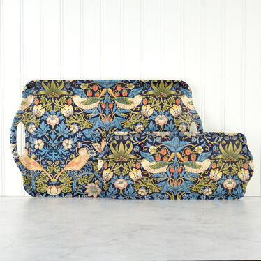 Morris & Co. Strawberry Thief Blue Melamine Handled Tray