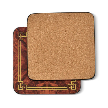 Walnut Burlap Coasters Set of 6