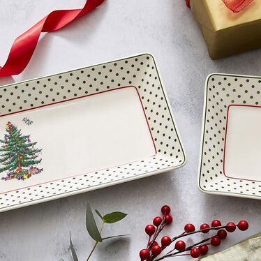 Christmas Tree Polka Dot 3 Piece Nesting Tray