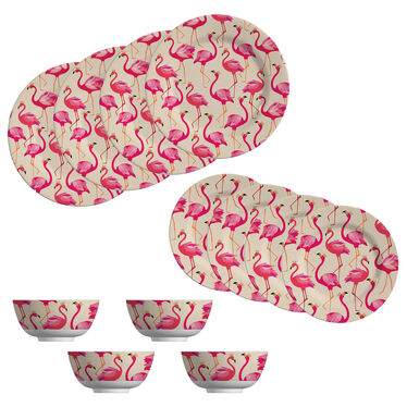 Sara Miller London Flamingo 12 Piece Melamine Set Sara Miller London Flamingo 12 Piece Melamine Set