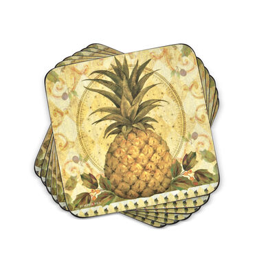 Golden Pineapple Coasters Set of 6