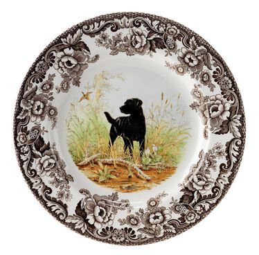 Woodland Salad Plate 8 Inch, Black Labrador Retriever