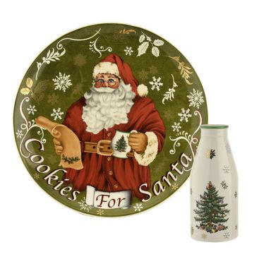 Christmas Tree Santa Plate & Milk Bottle Set Christmas Tree Santa Plate & Milk Bottle Set