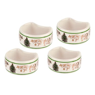 Christmas Tree Gold Napkin Rings Set of 4