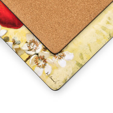 Red Poppy Blossoms Placemats Set of 4