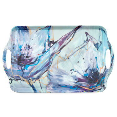 Blooms in Lilac Melamine Large Handled Tray Blooms in Lilac Melamine Large Handled Tray