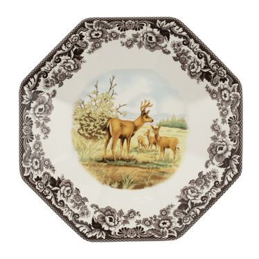 Woodland Octagonal Platter 14 Inch, Mule Deer Woodland Octagonal Platter 14 Inch, Mule Deer