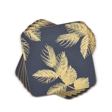 Sara Miller London Etched Leaves Coasters Set of 6 Navy Sara Miller London Etched Leaves Coasters Set of 6 Navy
