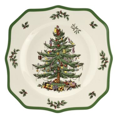 Christmas Tree 10.5 Inch Scalloped Dinner Plate