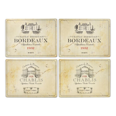 Vin de France Set of 4 Large Placemats