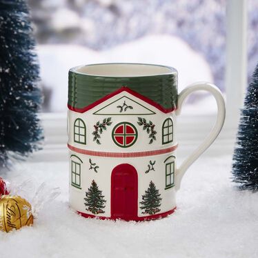 Christmas Tree Village Red Mug
