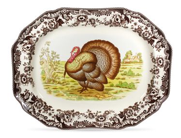 Woodland Octagonal Platter 19 Inch, Turkey Woodland Octagonal Platter 19 Inch, Turkey