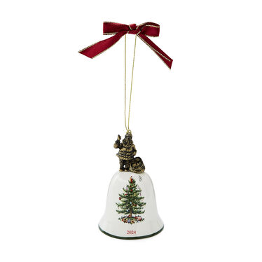 Christmas Tree Santa Bell Ornament