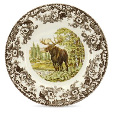 Woodland Dinner Plate 10.5 Inch, Moose Woodland Dinner Plate 10.5 Inch, Moose