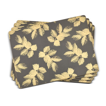Sara Miller London Etched Leaves Large Placemats Set of 4 Dark Grey Sara Miller London Etched Leaves Large Placemats Set of 4 Dark Grey