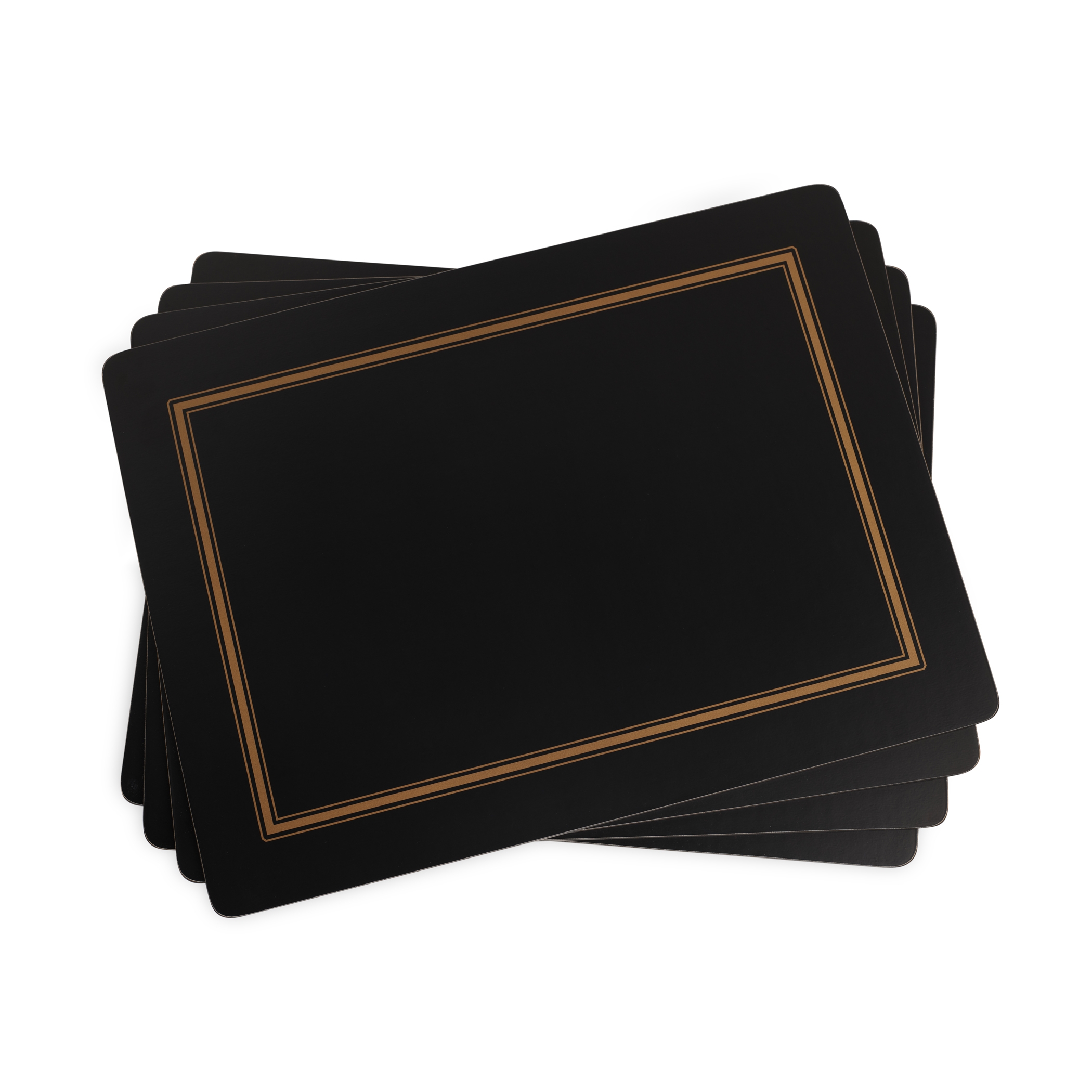 Classic Black Set of 4 Large Placemats image number null