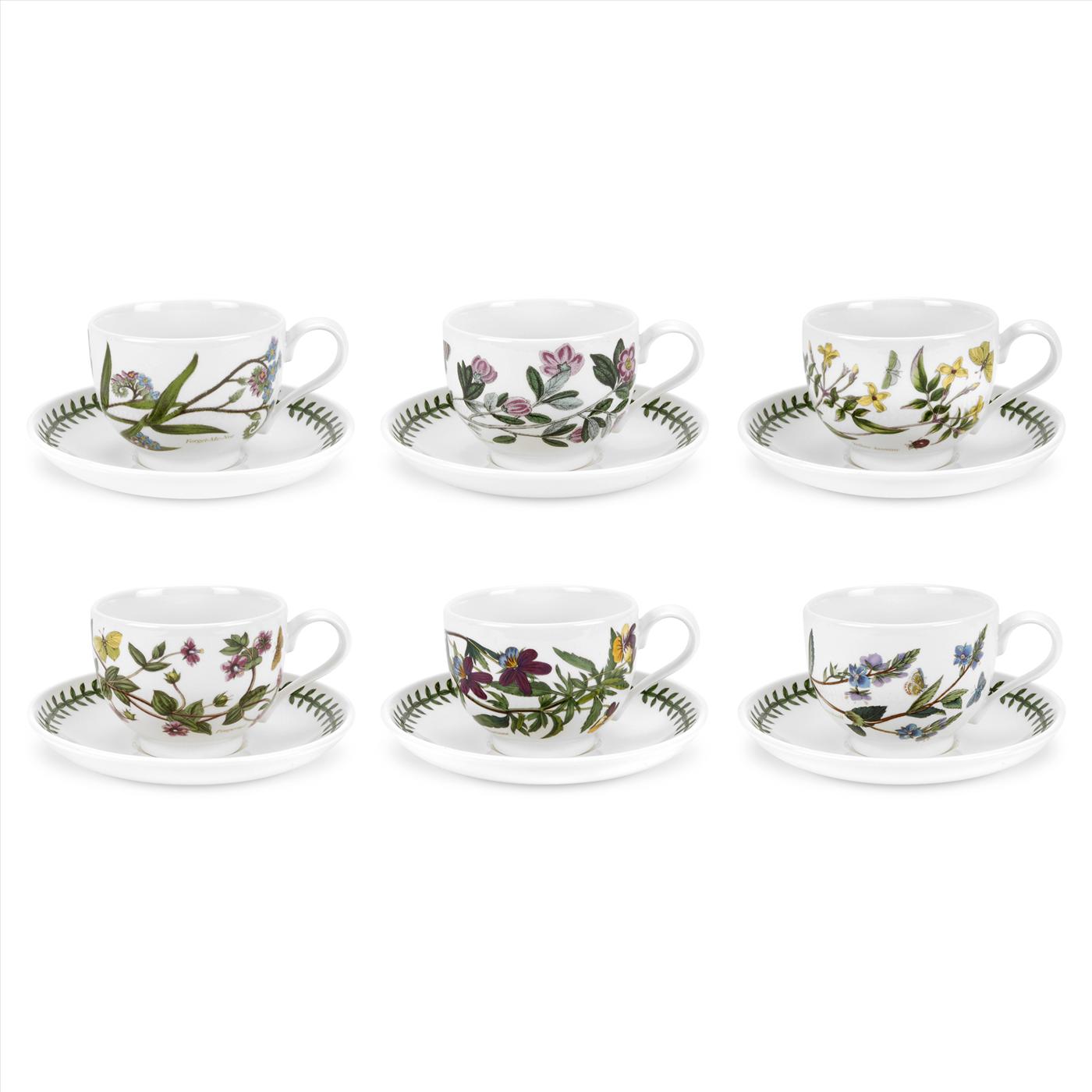 Botanic Garden Set of 6 Breakfast Cups & Saucers (T) Assorted Motifs image number null