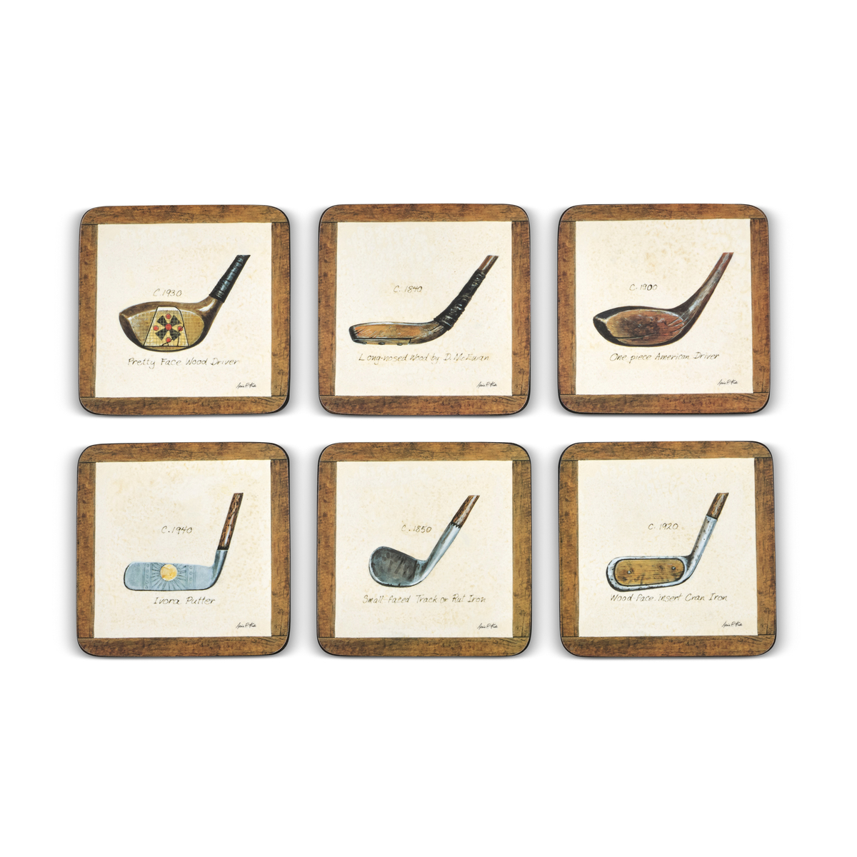 A History of Golf Coasters Set of 6 image number null