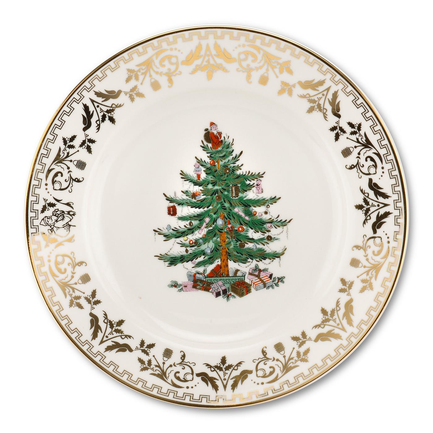 Christmas Tree Gold  Salad Plates Set of 4 image number null