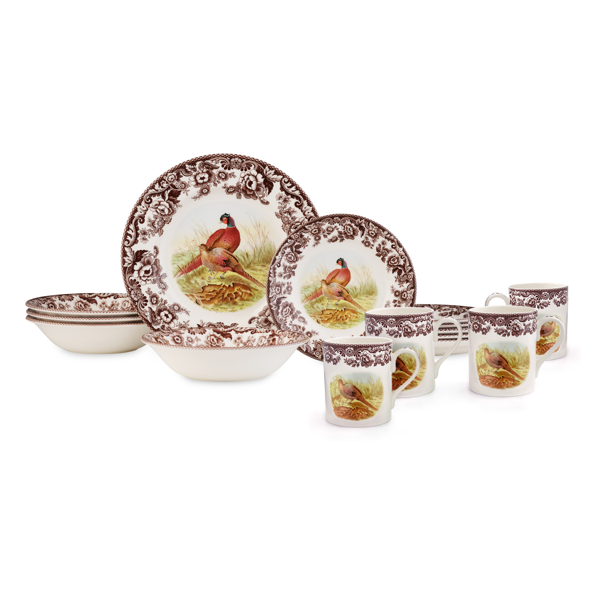 Woodland Pheasant 12 Piece Set & Free Mugs image number null