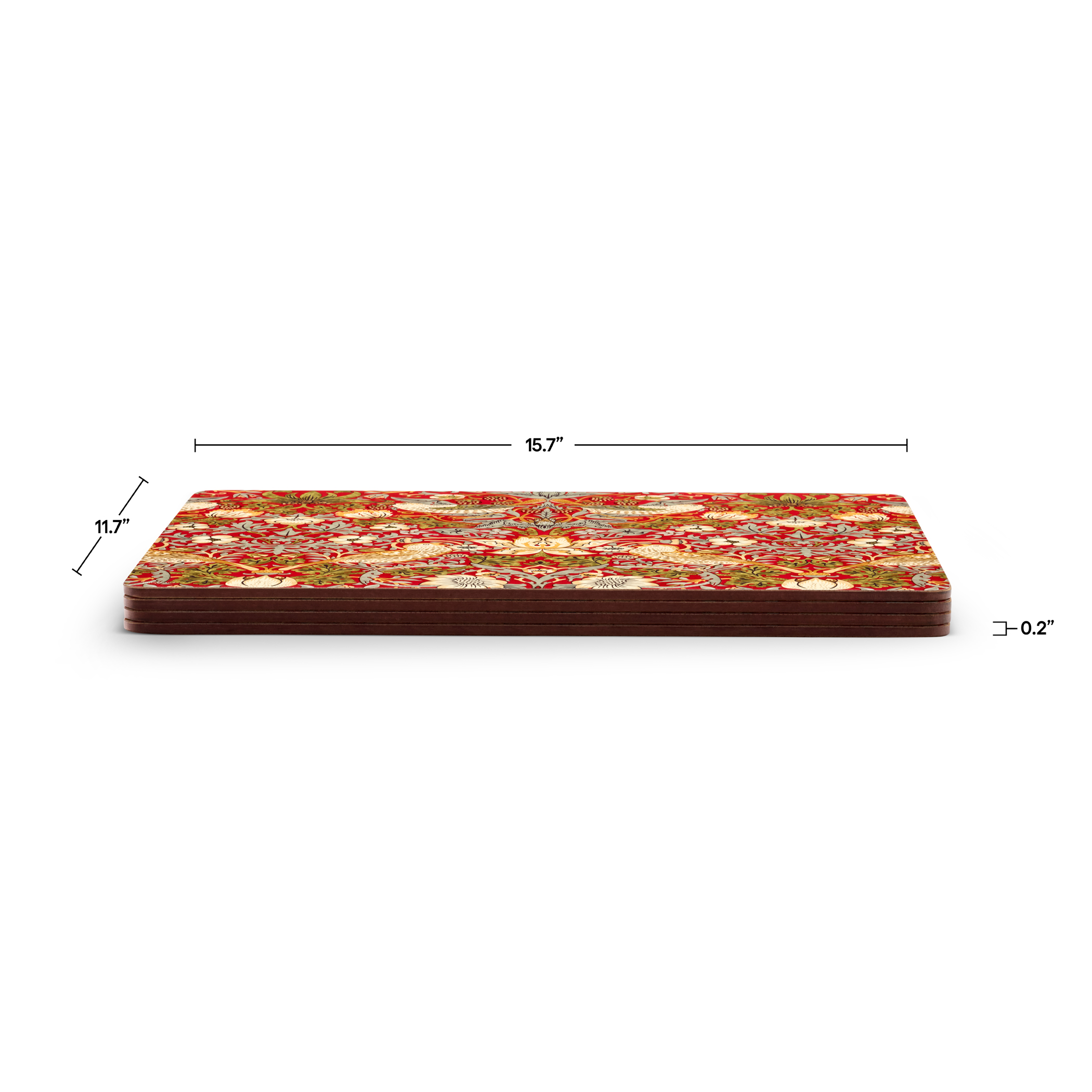 Morris & Co. Strawberry Thief Red Placemats, Set of 4 image number null