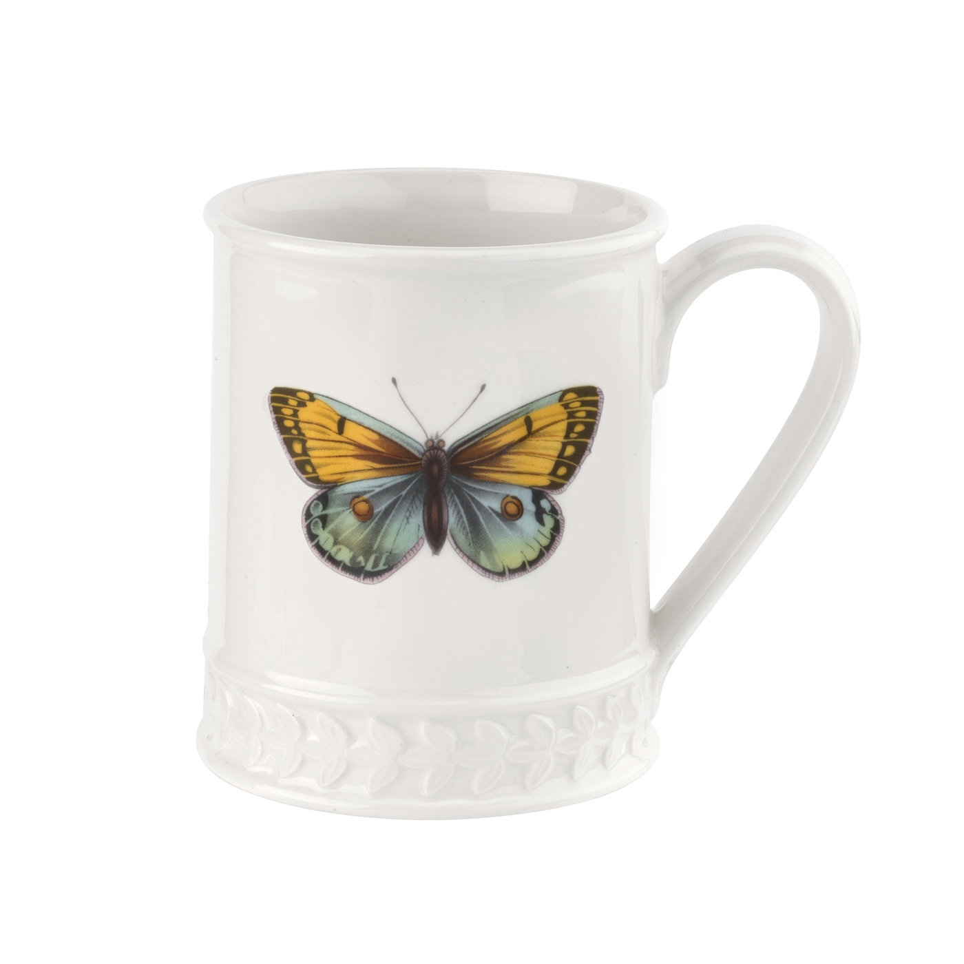 포트메리온 '보타닉 가든 하모니' 나비 머그Portmeirion Botanic Garden Harmony Embossed 16 oz Tankard-Amber Blue Butterfly