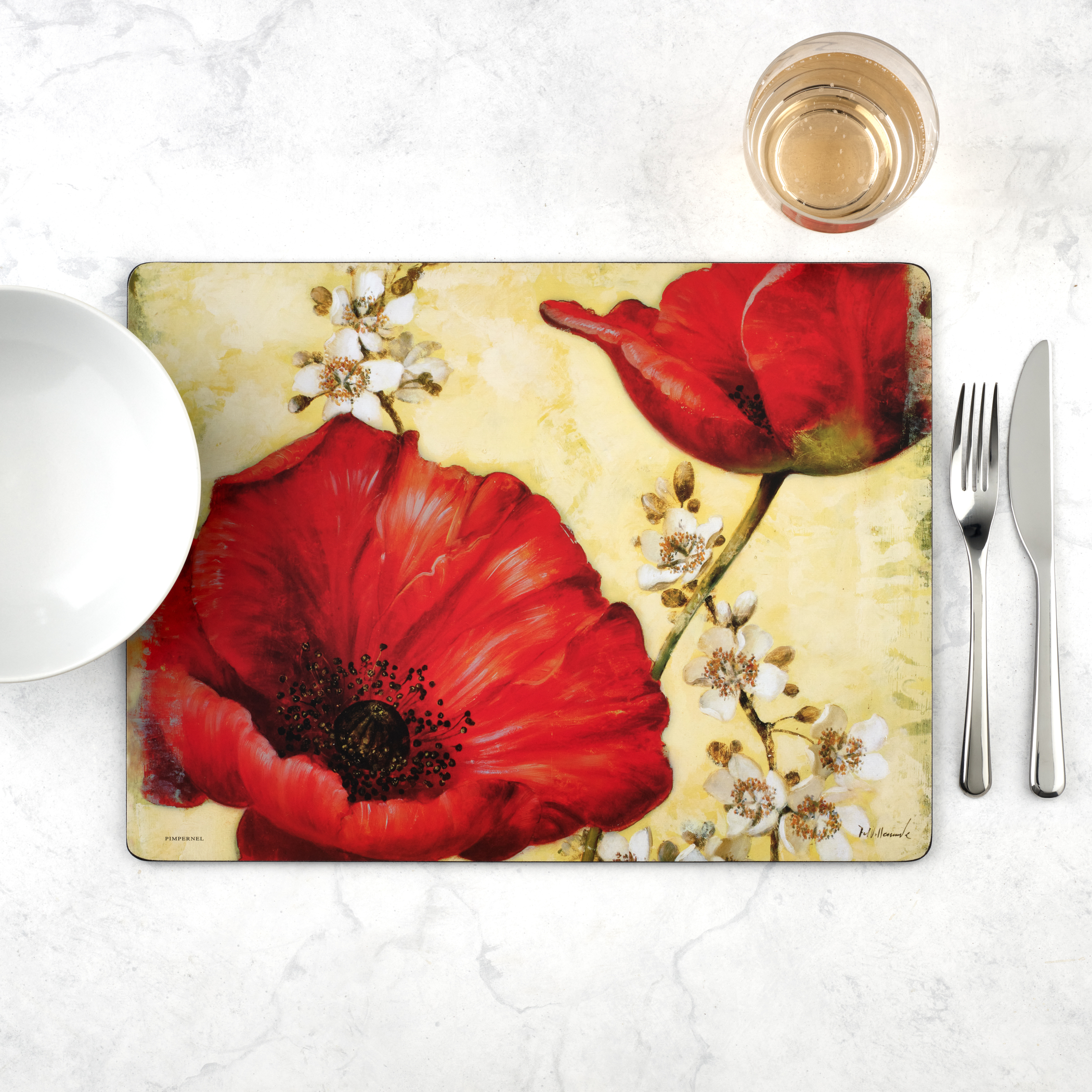 Red Poppy Blossoms Placemats Set of 4 image number null