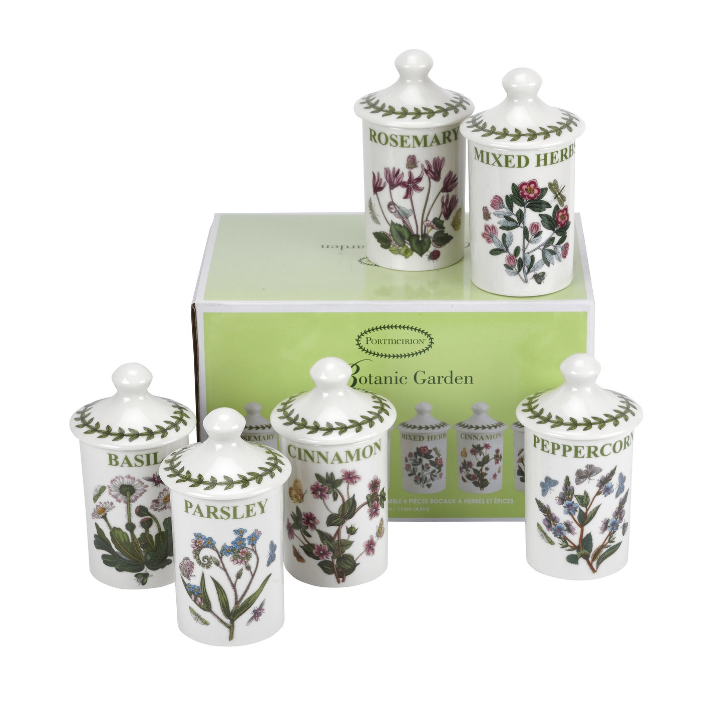 Botanic Garden Set of 6 Spice Jars (Assorted Motifs) image number null