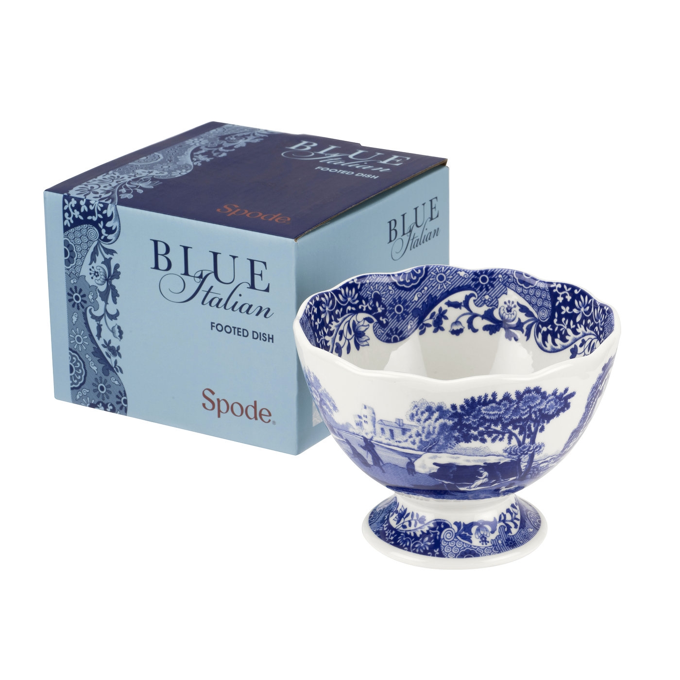Blue Italian Footed Bowl image number null
