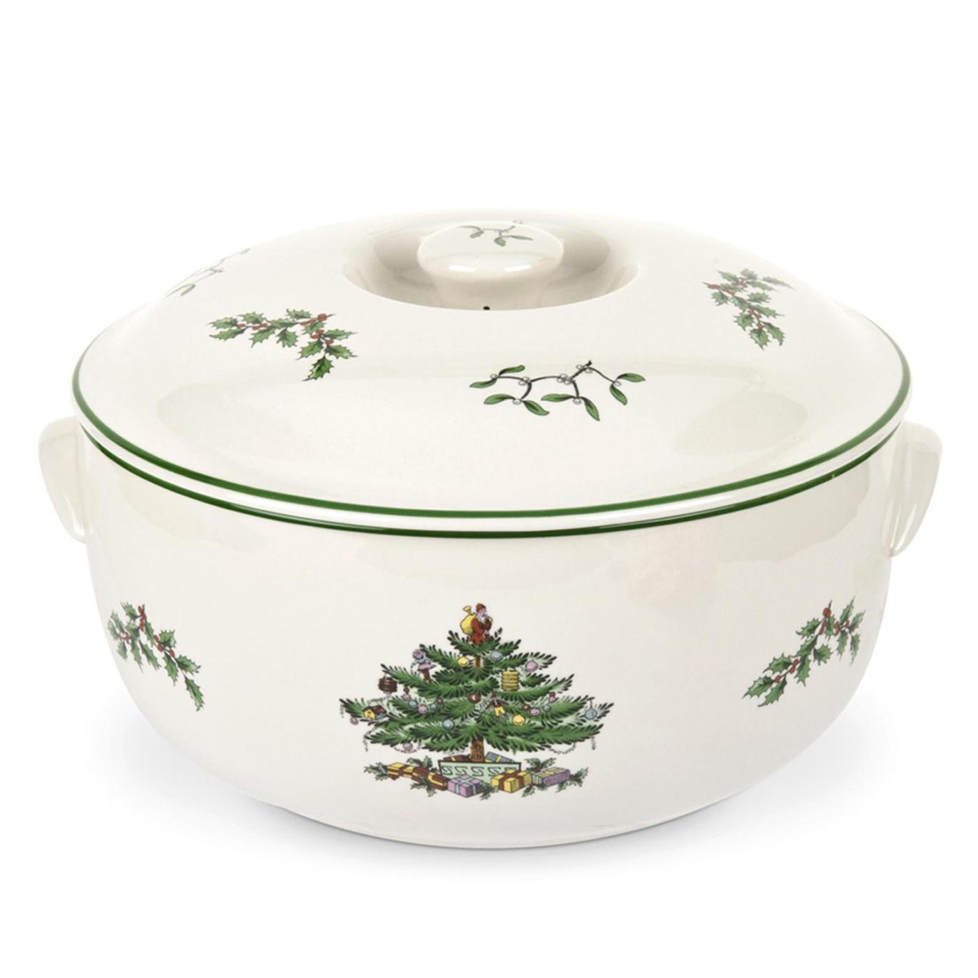 Christmas Tree Round Covered Casserole image number null