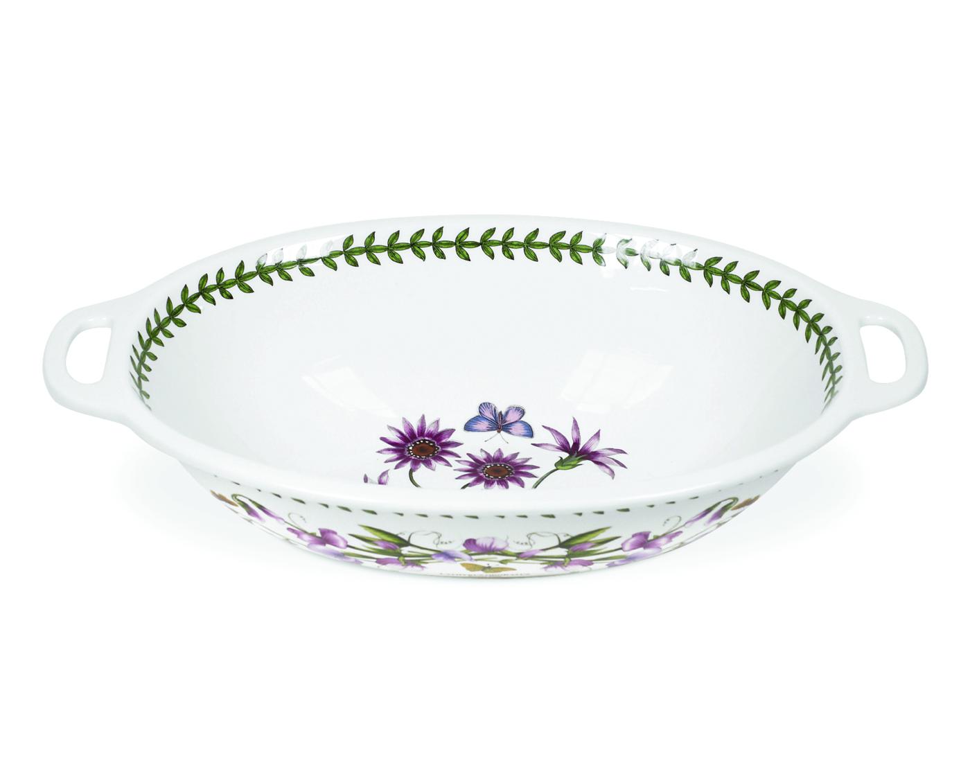 Botanic Garden 15 Inch Oval Handled Bowl (Treasure Flower) image number null