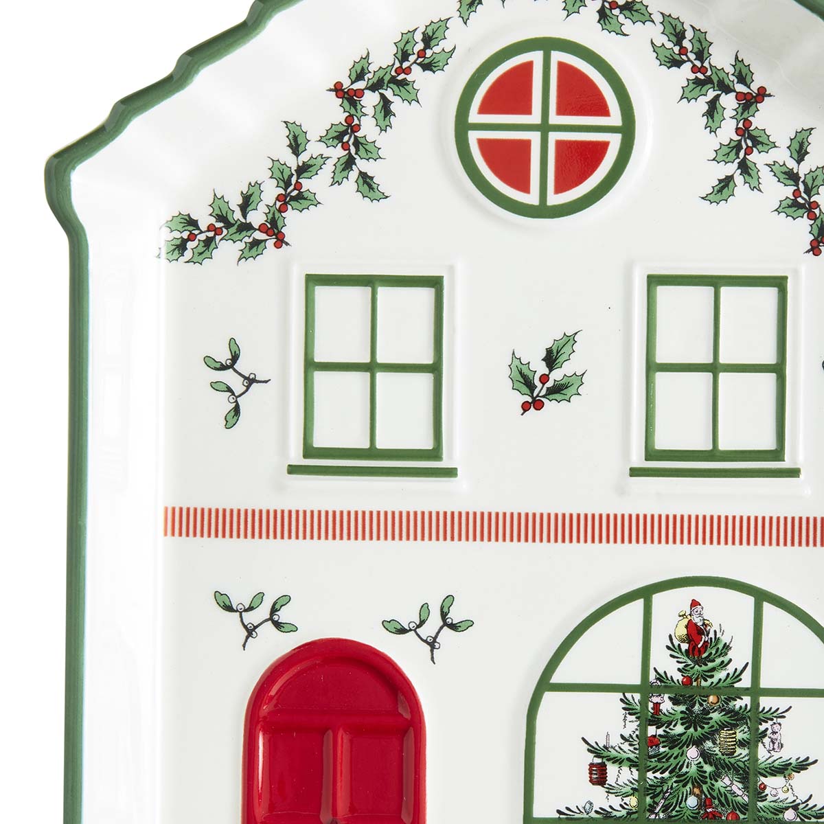 Christmas Tree Village Greeen Tidbit Tray image number null