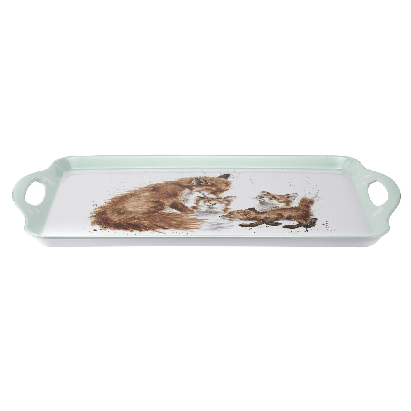 Bedtime Kiss Large Melamine Handled Tray (Fox) image number null