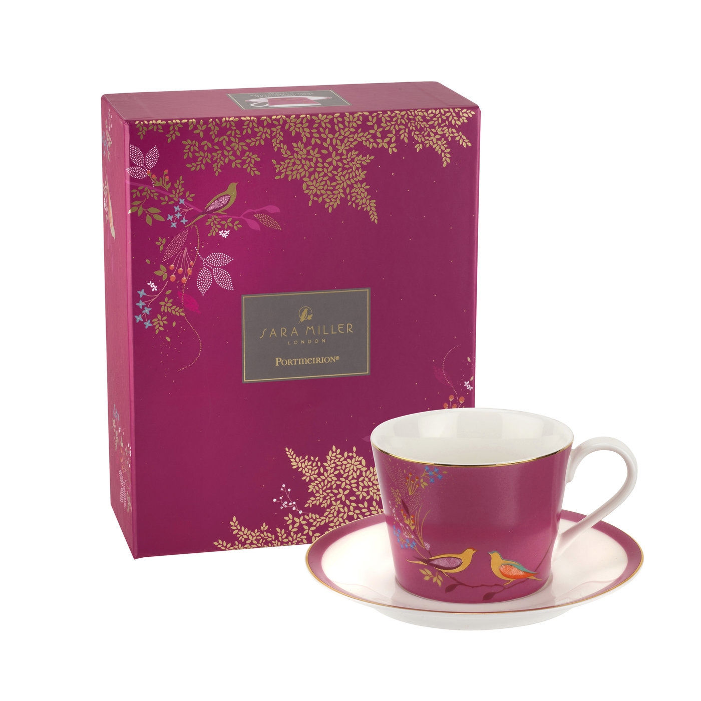 Sara Miller London Chelsea Teacup and Saucer (Pink) image number null
