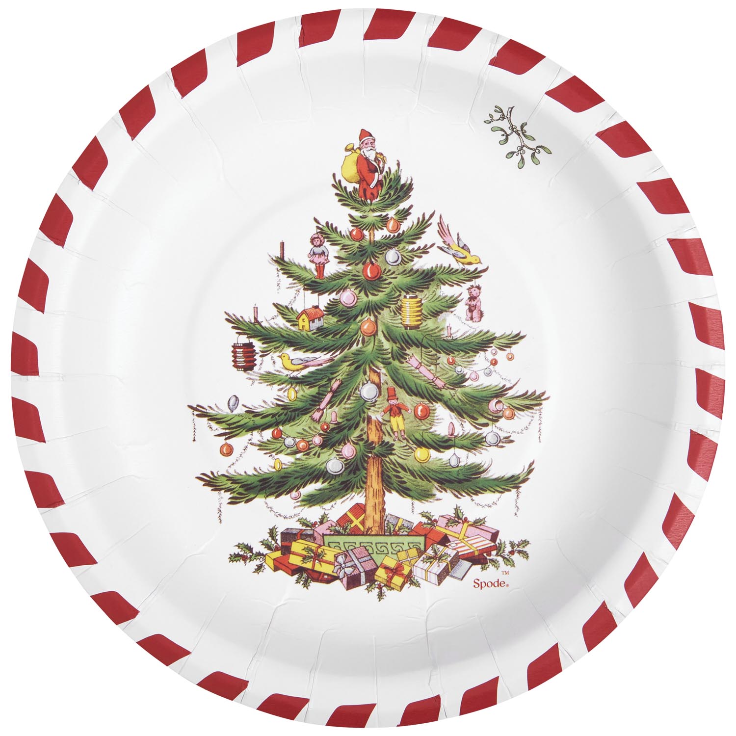 Candy Cane Christmas Tree Lunch/Dessert Plate (Paper / 8 Ct) image number null